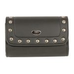Milwaukee Leather SH63202 Black Motorcycle PVC Small Studded Windshield Bag with Velcro Closure - Image 3
