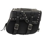 Milwaukee Leather SH645ZB Black 2-Strap PVC Zip Off Throw Over Motorcycle Saddlebags with Chrome Studs - Image 9