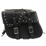 Milwaukee Leather SH645ZB Black 2-Strap PVC Zip Off Throw Over Motorcycle Saddlebags with Chrome Studs - Image 4
