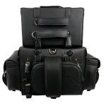 Milwaukee Leather SH650 Large Black PVC 4-Piece Studded Motorcycle Touring Pack with Barrel Bag - Image 7