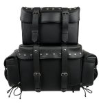Milwaukee Leather SH650 Large Black PVC 4-Piece Studded Motorcycle Touring Pack with Barrel Bag - Image 2