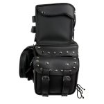 Milwaukee Leather SH650 Large Black PVC 4-Piece Studded Motorcycle Touring Pack with Barrel Bag - Image 5