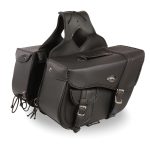 Milwaukee Leather SH665ZB Black Large Braided Zip Off PVC Throw Over Motorcycle Saddlebags - Image 3