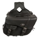 Milwaukee Leather SH665ZB Black Large Braided Zip Off PVC Throw Over Motorcycle Saddlebags - Image 2