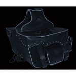 Milwaukee Leather SH66601ZB Black Zip-Off Double Pocket Studded PVC Throw Over Saddlebags - Image 8
