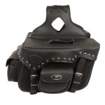 Milwaukee Leather SH66601ZB Black Zip-Off Double Pocket Studded PVC Throw Over Saddlebags - Image 11