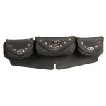Milwaukee Leather Performance SH671 Black Large Studded Triple Pocket Windshield Mount Bag with Turn Clasps - Image 3