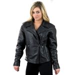 Milwaukee Leather SH7023 Women’s ‘Braided’ Black Leather Jacket with Studs