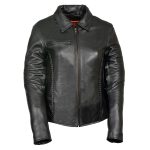 Milwaukee Leather ML7093 Women’s Black Leather Braided Jacket with Shirt Style Collar