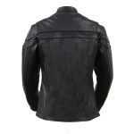 Milwaukee Leather SH8011 Women’s Black Leather Sporty Scooter Crossover Biker  Jacket - Image 2