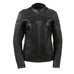 Milwaukee Leather SH8011 Women’s Black Leather Sporty Scooter Crossover Biker  Jacket - Image 9