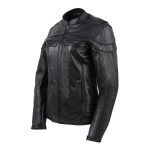 Milwaukee Leather SH8011 Women’s Black Leather Sporty Scooter Crossover Biker  Jacket - Image 8
