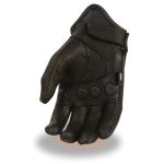 Milwaukee Leather SH810 Men’s Black Perforated Leather Motorcycle Riders Gloves with Knuckle Protection - Image 3