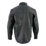 Leather King SH908 Men’s Black Button-Down Lambskin Leather Shirt - Image 2