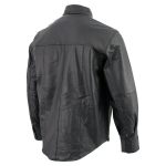 Leather King SH908 Men’s Black Button-Down Lambskin Leather Shirt - Image 5
