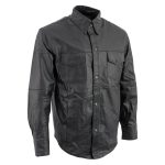 Leather King SH908 Men’s Black Button-Down Lambskin Leather Shirt - Image 6