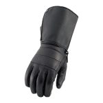 Milwaukee Leather SH262 Men’s Black Leather ‘Long Cuff’ Gauntlet Gloves with Zipper Closure - Image 2