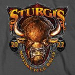 2022 Sturgis Motorcycle Rally SPB1007 Crazy Buffalo Men’s Charcoal T-Shirt - Image 4