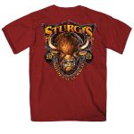 2022 Sturgis Motorcycle Rally SPB1008 Crazy Buffalo Men’s Cardinal T-Shirt - Image 3