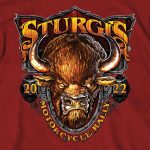 2022 Sturgis Motorcycle Rally SPB1008 Crazy Buffalo Men’s Cardinal T-Shirt - Image 4