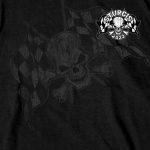 2022 Sturgis Motorcycle Rally SPB1009 Men’s Skull And Checkered Flag Black T-Shirt - Image 2