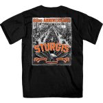2022 Sturgis Motorcycle Rally SPB1021 Men’s Main Street Photo Black T-Shirt - Image 3