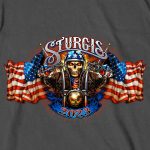 Hot Leathers SPB1068 Men’s Charcoal 2023 Sturgis # 1 Design America T-Shirt - Image 3