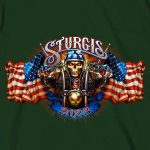 Hot Leathers SPB1069 Men’s Forest Green 2023 Sturgis # 1 Design America T-Shirt - Image 3
