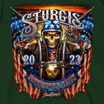 Hot Leathers SPB1069 Men’s Forest Green 2023 Sturgis # 1 Design America T-Shirt - Image 4