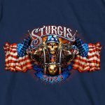 Hot Leathers SPB1070 Men’s Navy Blue 2023 Sturgis # 1 Design America T-Shirt - Image 3