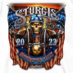 Hot Leathers SPB1071 Men’s White 2023 Sturgis # 1 Design America T-Shirt - Image 3