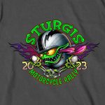 Hot Leathers SPB1079 Men’s Charcoal Sturgis 2023 Bobber Monster Short Sleeve T-Shirt - Image 2