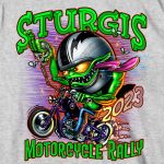 Hot Leathers SPB1080 Men’s Ash Sturgis 2023 Bobber Monster Short Sleeve T-Shirt - Image 2