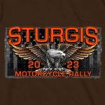 Hot Leathers SPB1084 Men’s Dark Chocolate Sturgis 2023 Main Street T-Shirt - Image 2