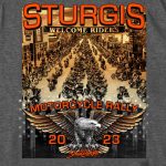 Hot Leathers SPB1085 Men’s Heather Gray Sturgis 2023 Main Street T-Shirt - Image 2
