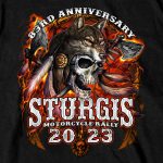 Hot Leathers SPB1086 Men’s Black 2023 Sturgis Native Wolf T-Shirt - Image 2