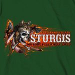 Hot Leathers SPB1087 Men’s Forest Green 2023 Sturgis Native Wolf T-Shirt - Image 4