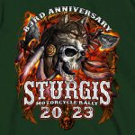 Hot Leathers SPB1087 Men’s Forest Green 2023 Sturgis Native Wolf T-Shirt - Image 2