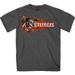 Hot Leathers SPB1088 Men’s Charoal 2023 Sturgis Native Wolf T-Shirt - Image 3