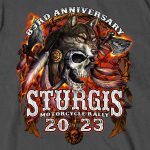 Hot Leathers SPB1088 Men’s Charoal 2023 Sturgis Native Wolf T-Shirt - Image 2
