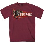 Hot Leathers SPB1089 Men’s Maroon 2023 Sturgis Native Wolf T-Shirt - Image 3