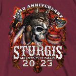 Hot Leathers SPB1089 Men’s Maroon 2023 Sturgis Native Wolf T-Shirt - Image 4