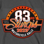 Hot Leathers SPB1091 Men’s Charcoal 2023 Sturgis Rally Logo Double Sided T-Shirt - Image 2