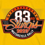 Hot Leathers SPB1092 Men’s Yellow 2023 Sturgis Rally Logo Double Sided T-Shirt - Image 2