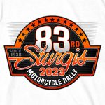 Hot Leathers SPB1093 Men’s White 2023 Sturgis Rally Logo Double Sided T-Shirt - Image 2