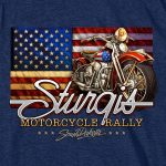 Hot Leathers SPB1097 Men’s Heather Navy 2023 Sturgis Rushmore T-Shirt - Image 2