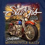 Hot Leathers SPB1097 Men’s Heather Navy 2023 Sturgis Rushmore T-Shirt - Image 4