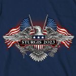 Hot Leathers SPB1104 Men’s 2023 Sturgis Vintage Patriot Navy Blue T-Shirt - Image 2