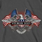 Hot Leathers SPB1105 Men’s 2023 Sturgis Vintage Patriot Charcoal T-Shirt - Image 2