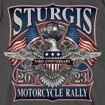 Hot Leathers SPB1105 Men’s 2023 Sturgis Vintage Patriot Charcoal T-Shirt - Image 4